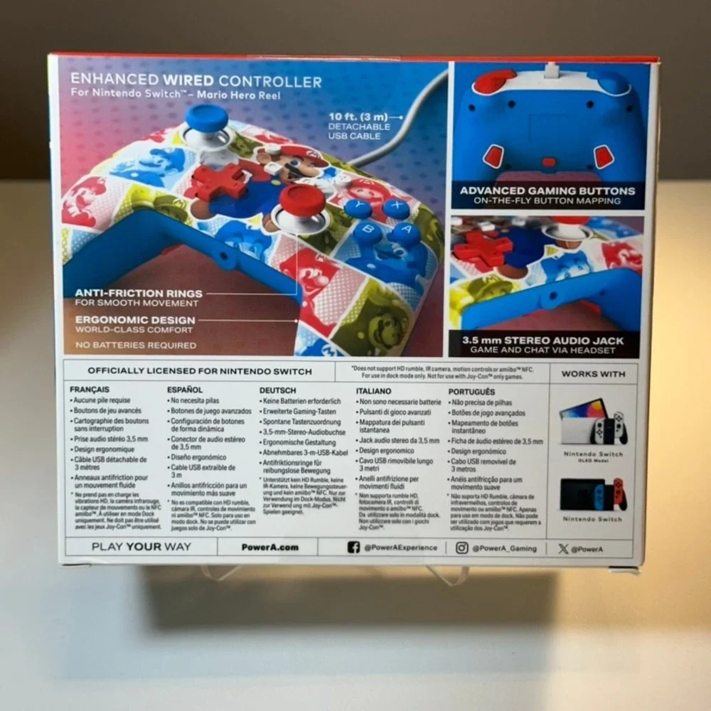 Nintendo Switch Enhanced‎ Wired Controller Mario Hero Reel PowerA